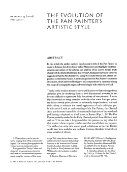 The Evolution of the Pan Painter`s Artistic Style