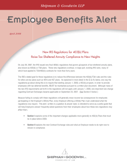 New IRS Regulations for 403(b) Plans Raise Tax