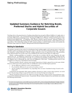 Updated Summary Guidance for Notching Bonds, Preferred Stocks