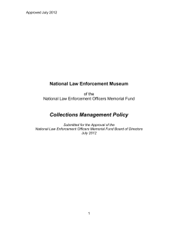 Collections Management Policy - National Law Enforcement Officers