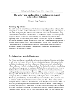 The history and legal position of Confucianism in post