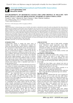 establishment of reference range for lipid