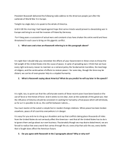 President Roosevelt delivered the following radio address to the