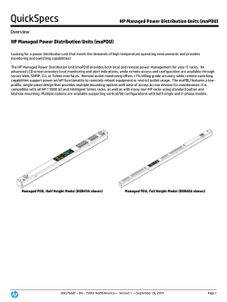 HP Managed Power Distribution Units (maPDU)