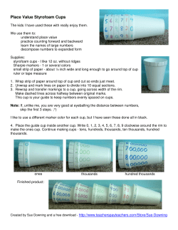 Place Value Styrofoam Cups