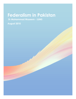 Federalism in Pakistan - Centre for Civic Education Pakistan