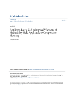 Real Prop. Law &Acirc;&sect; 235-b - St. John`s Law Scholarship Repository