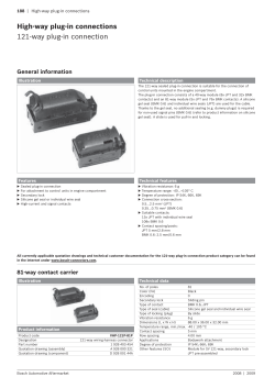 High way plug in connections 121-way plug-in connection