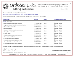 Kosher Certificate OU