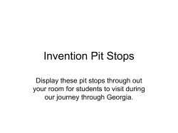 Pit Stops - Mrs. Wilcoxson