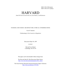 Nudging and Choice Architecture: Ethical Considerations