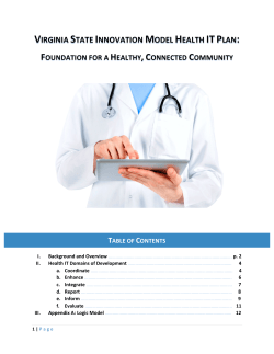 Health IT Plan - The Virginia Center for Health Innovation