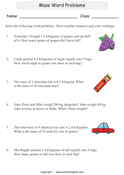 Mass Word Problems