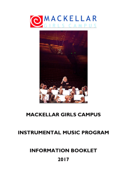 Instrument Prog. Info Book - NBSC Mackellar Girls Campus