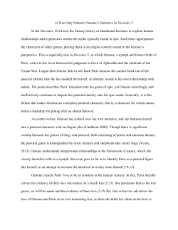 It Was Only Natural: Oenone`s Narrative in Heroides 5