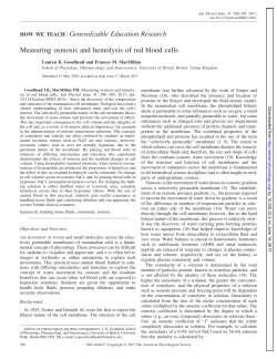 Measuring osmosis and hemolysis of red blood cells