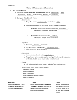 Chapter 2: Measurement and Calculations