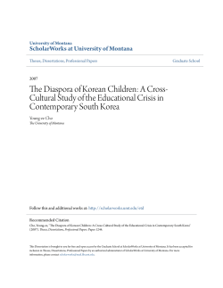 The Diaspora of Korean Children: A Cross