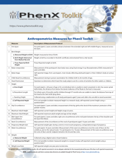 Anthropometrics Measures for PhenX Toolkit