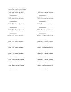 Roman Numerals 1-20 worksheet - Roman