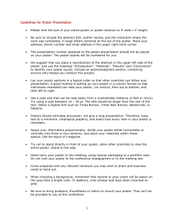Guidelines for Poster Presentation
