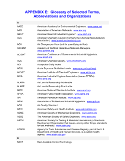 APPENDIX E: Glossary of Selected Terms, Abbreviations and