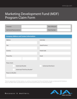 Marketing Development Fund (MDF) Program Claim Form