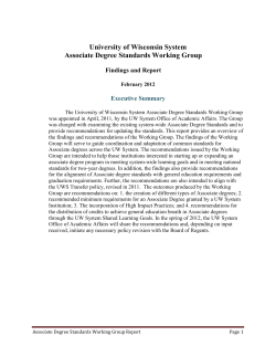 PDF UW System Associate Degree Standards Working Group Report