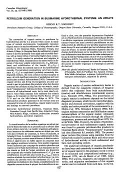 petroleum generation in submarine hydrothermal systems