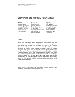 Sticky Prices and Monetary Policy Shocks