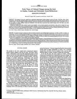 Forty Years of Cultural Change among the Inuit in Alaska, Canada