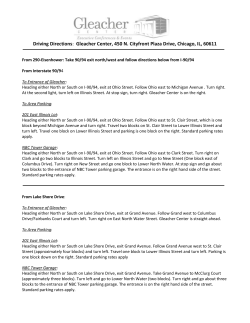Driving Directions: Gleacher Center, 450 N. Cityfront Plaza Drive