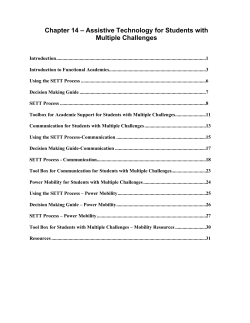 Chapter 14 &ndash; Assistive Technology for Students with Multiple