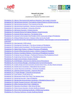 Nonprofit Job Listings - Free Library of Philadelphia