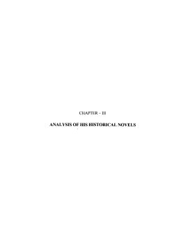 chapter - iii analysis of his historical novels