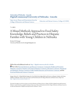 A Mixed Methods Approach to Food Safety Knowledge, Beliefs and