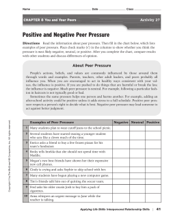 Positive and Negative Peer Pressure