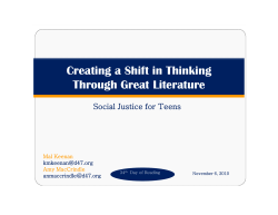 Creating a Shift in Thinking Through Great Literature