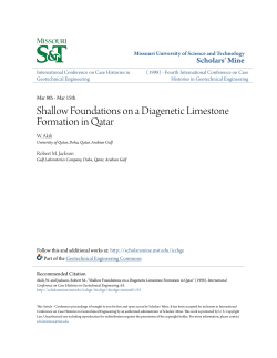 Shallow Foundations on a Diagenetic Limestone