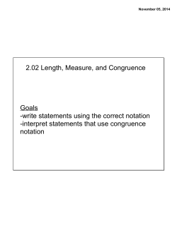 2.02 Length, Measure, and Congruence Goals