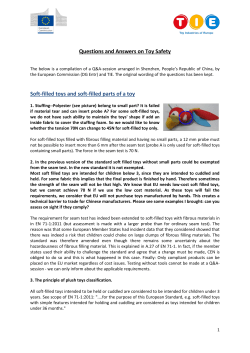 Questions and Answers on Toy Safety