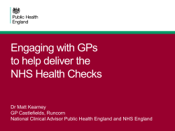 Engaging with GPs to help deliver the NHS Health Checks