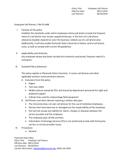 Employee Cell Phone Policy - Plymouth State University