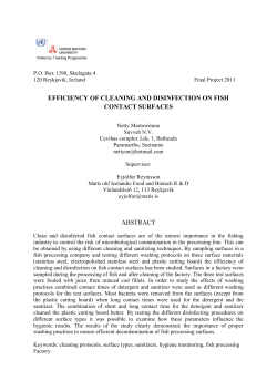 Efficiency of cleaning and disinfection on fish contact - UNU-FTP