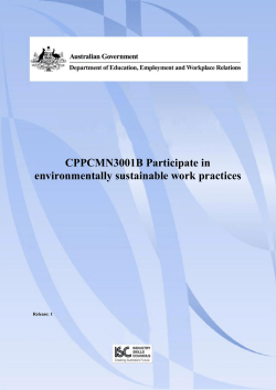 CPPCMN3001B Participate in environmentally sustainable work