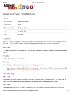 Make Your Own Psychrometer Project