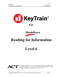 Reading for Information Level 6