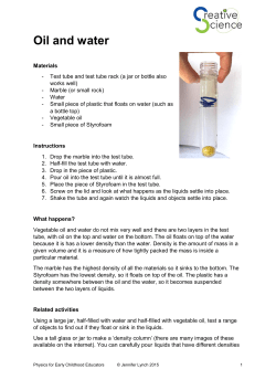 Oil and water - Creative Science