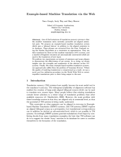 Example-based Machine Translation via the Web - DORAS
