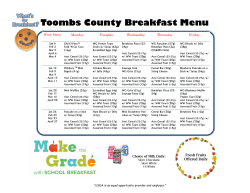 Toombs County Breakfast Menu